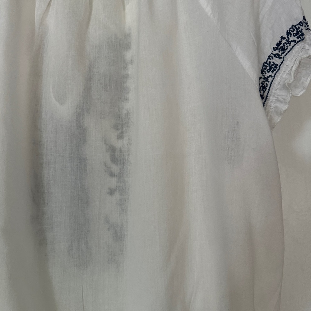 Embroidered Short Sleeve Peasant Top - Picture 7 of 8